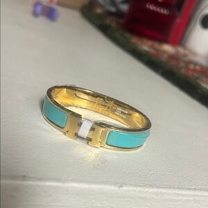 Gold and Turquoise Women's Bracelet